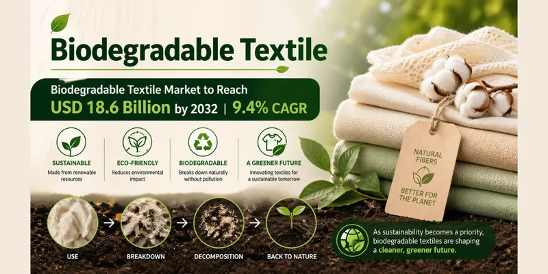 Biodegradable Textile Market to Reach USD 18.6 Billion by 2032 | 9.4% CAGR Driven by Sustainable Shift
